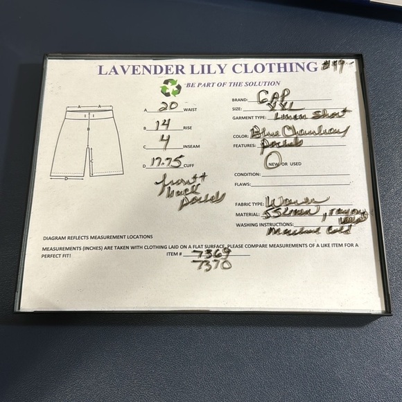 GAP Women's XXL Linen Short Blue Pull On Pockets High Waist NWT - Picture 5 of 14